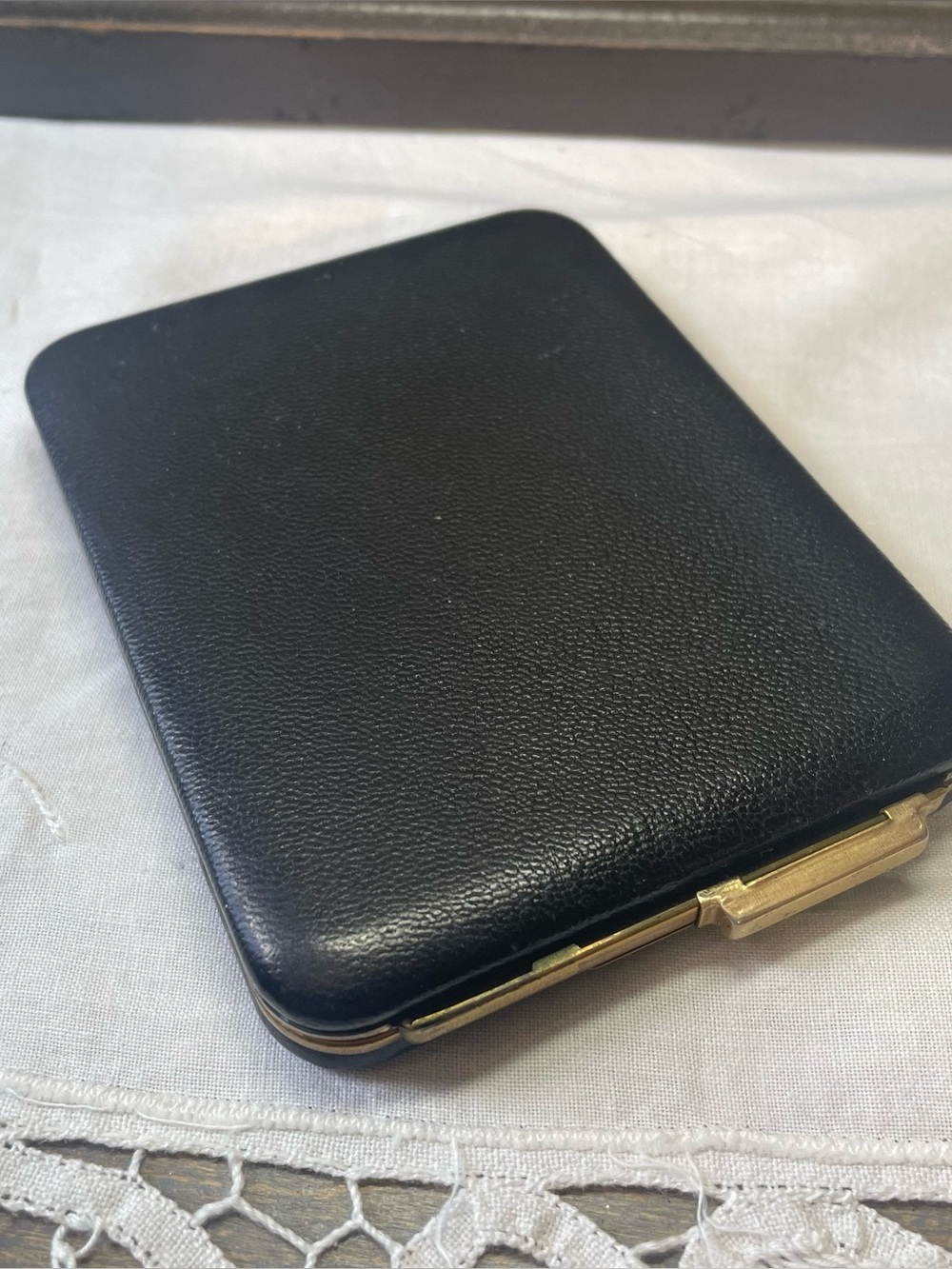 Vintage Roger’s black leather & brass cigarette case